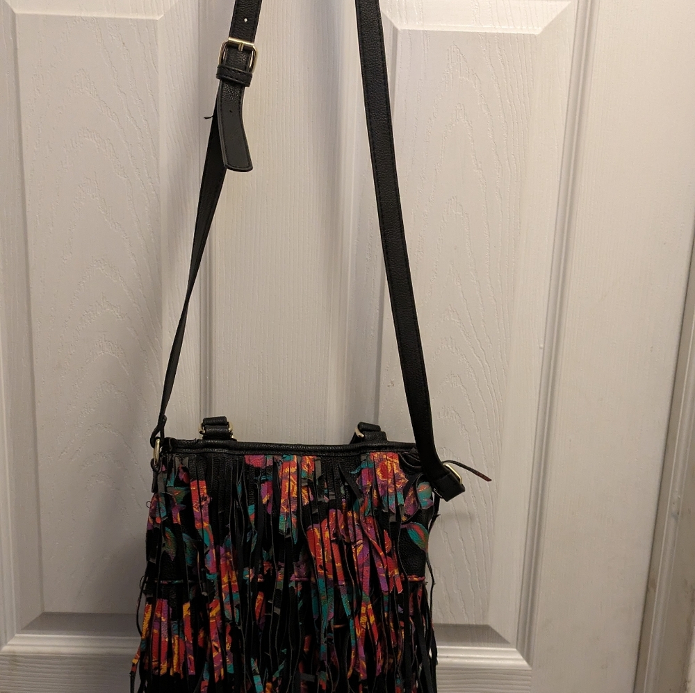 Betsey Johnson Fringe purse with roses. Brand new without tags